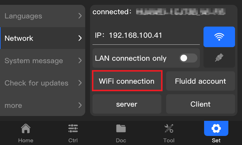 Network settings
